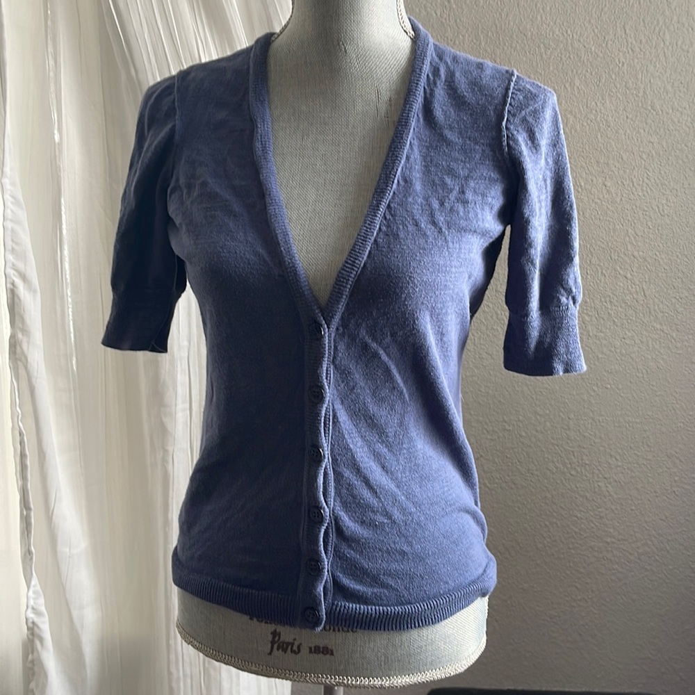 Caslon Blue Button-Up Cardigan